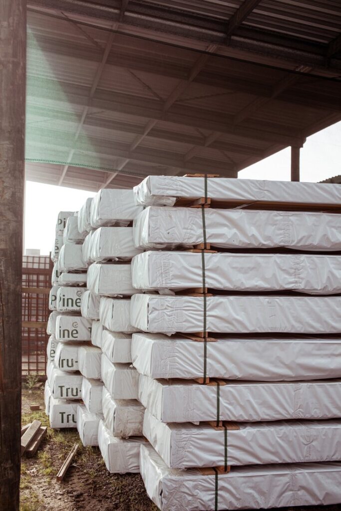 packed timber ready to ship